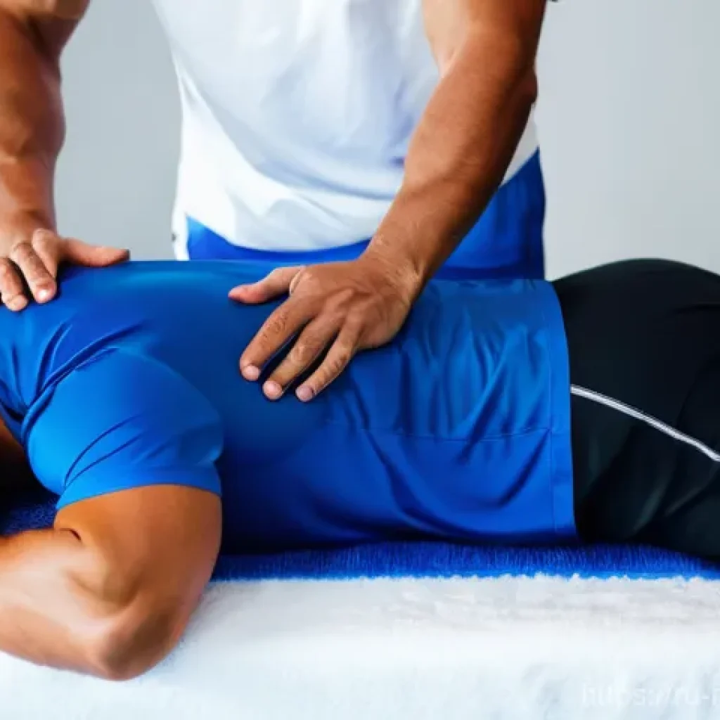 스포츠마사지사 필수 학습 이론 - **Prompt 1: Professional Sports Massage Session for Enhanced Performance**
    A highly skilled fema...