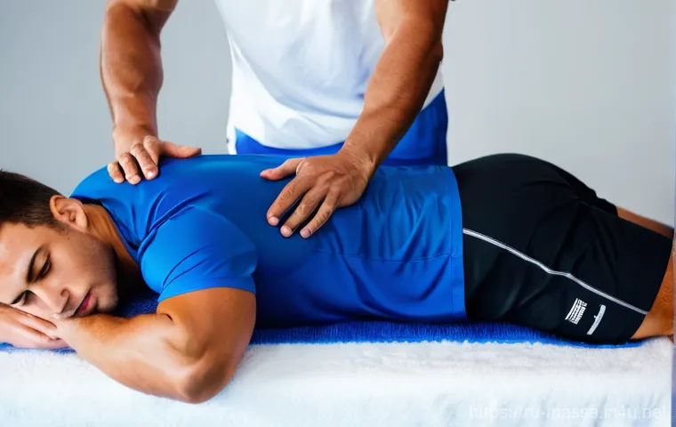 스포츠마사지사 필수 학습 이론 - **Prompt 1: Professional Sports Massage Session for Enhanced Performance**
A highly skilled fema...